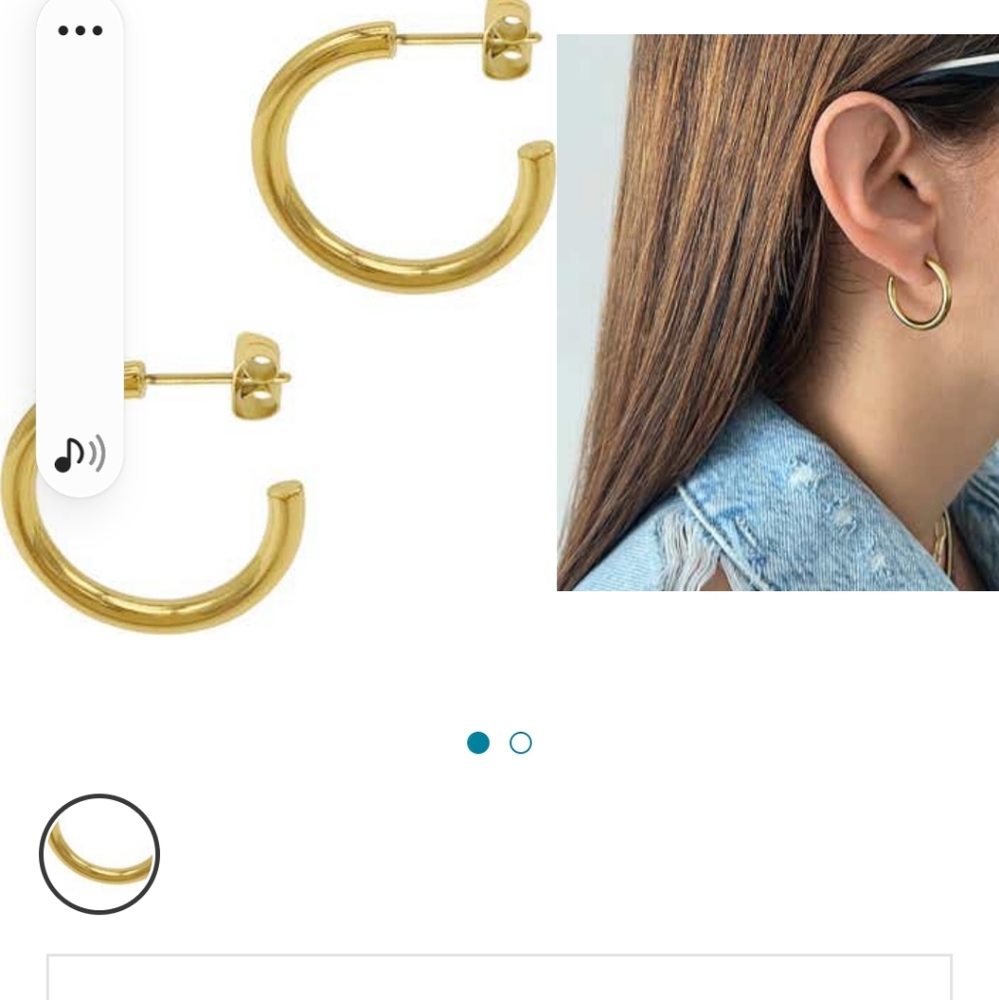 14K GOLD VERMEIL TUBE HOOP EARRINGS 58.3%SOLID GOLD ADORNIA NORDSTROMS